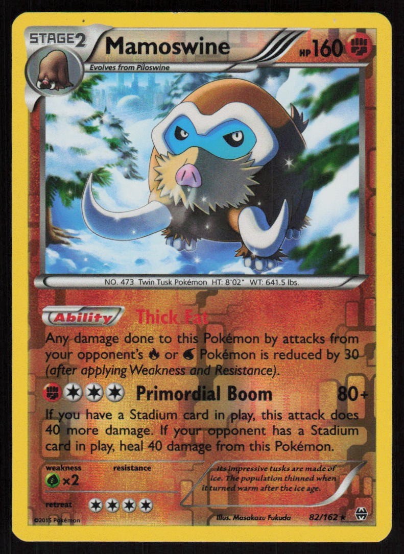 Mamoswine 82/162 Reverse Holo BREAKthrough Pokemon TCG Near Mint
