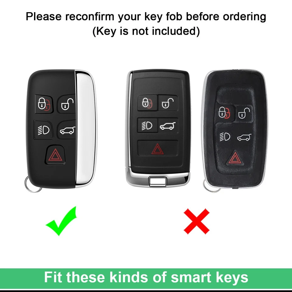 Leather Key Fob Case Cover For Range Rover Evoque Discover Jaguar Accessories - Image 2 of 4