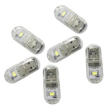6PCS Warm Light Mini Size Portable USB Power Night Light Two-sided USB light