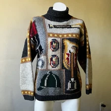 The Eagle’s Eye | Wool Eclectic Equestrian Patterned Sweater