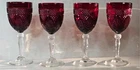 4 Luminarc Cristal D'Arques Durand France Antique Ruby Red Crystal 8" Glasses