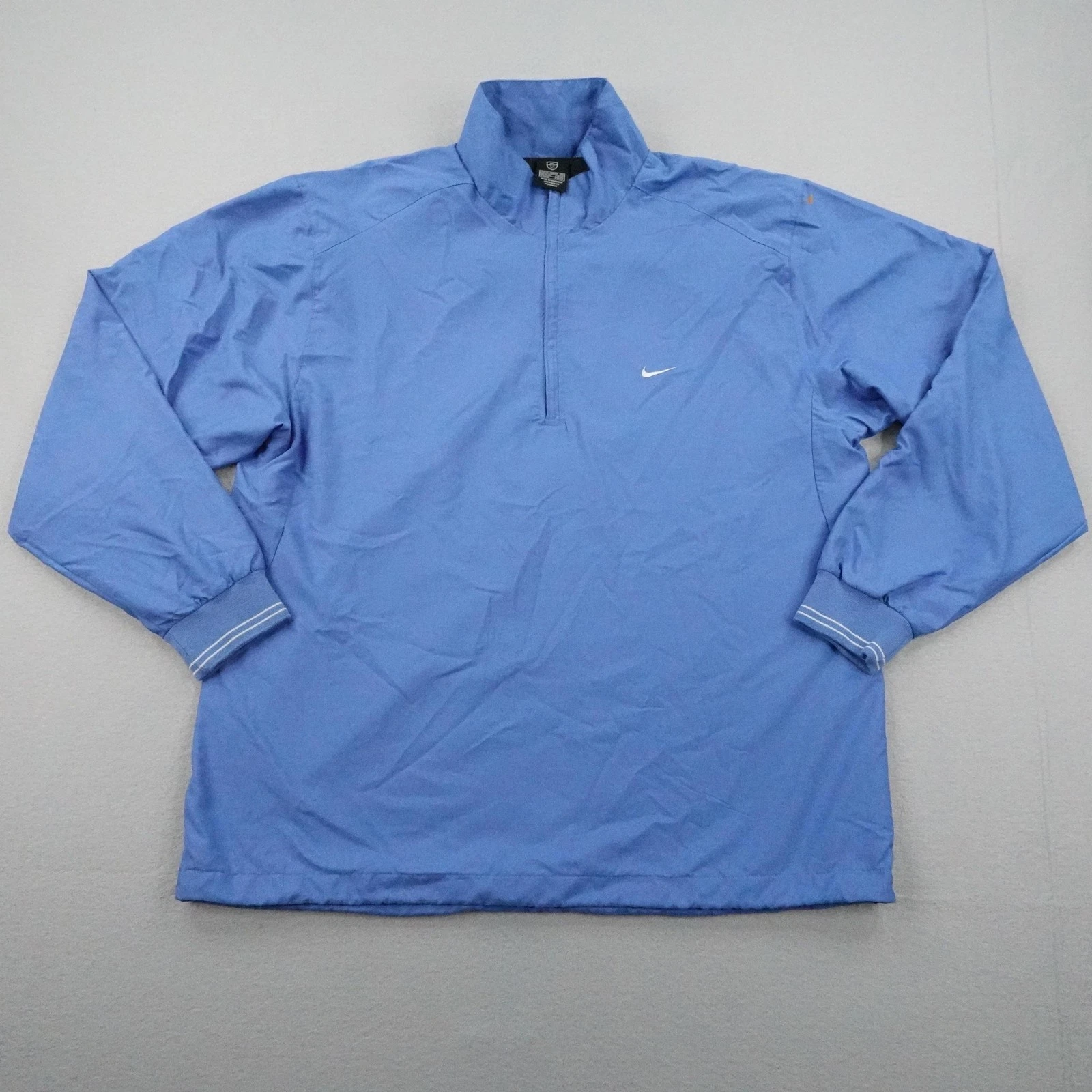 Nike Jacket Mens XL Blue Golf 1/2 Zip Windbreaker Pullover Swoosh Lightweight