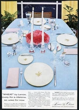 1955 Lenox china Wheat pattern plates photo vintage print ad