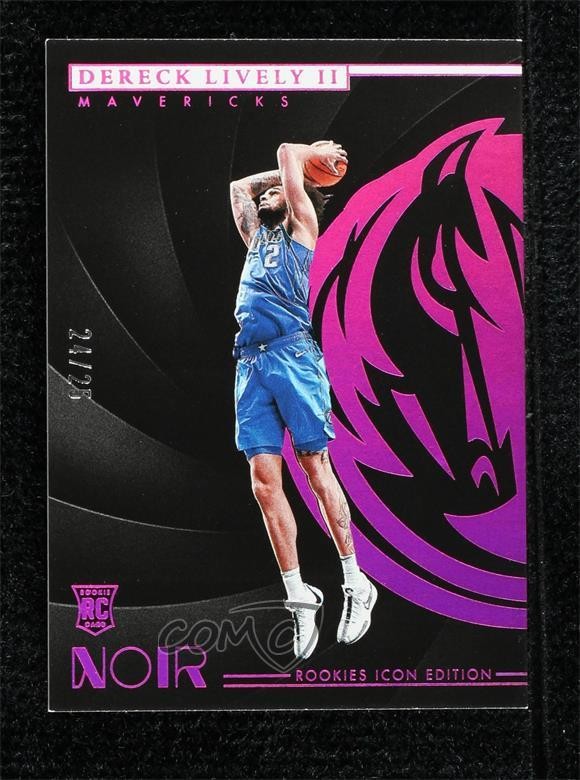 2023 Panini Noir Rookies Icon Edition Holo Red 24/25 Dereck Lively II #200 12cb