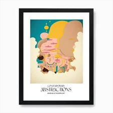 Pop Colour Abstract Painting 5 Exhi Framed Wall Art Poster Canvas Print Picture