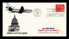 Dr Jim Stamps Romp Fdc 8C Airmail Jet Liner Capitol Tagged Erased Address