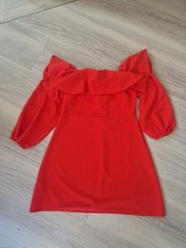 Boohoo Size 12 Off The Shoulder Top In Red