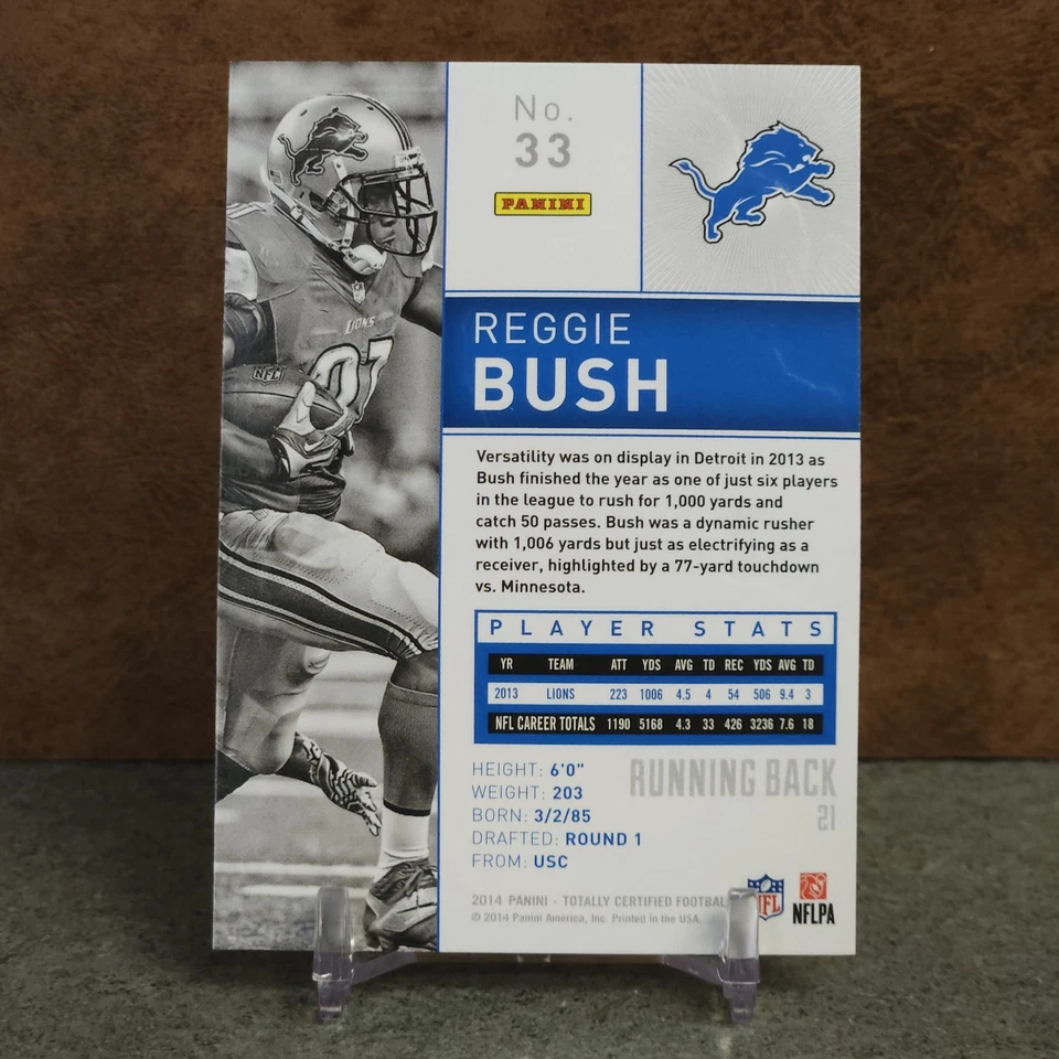 2014 Panini Totally Certified #33 Reggie Bush Detroit Lions 🏈 - Image 2 of 2