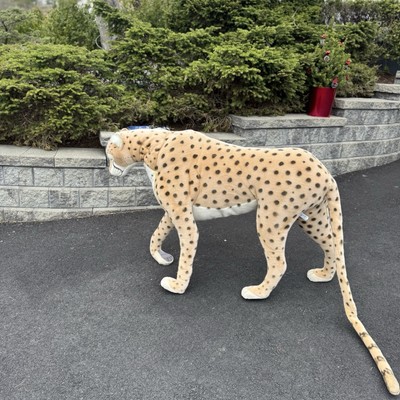 Hansa Toy Company Plush Life Size 47  Cheetah Jacquard Realistic Art Sculpture