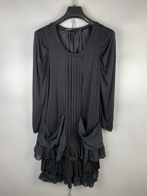 Sportmax Max Mara Freizeitkleid Avantgarde Baumwolle Schwarz Größe S
