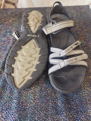 Teva Sandals Womens 11 Strappy Gray Black Adjustable Outdoor Open Toe Sports