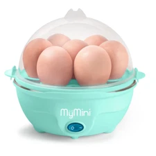 Mymini Premium 7-Egg Electric Cooker Eggs Boiler One -Touch Cooking, Teal