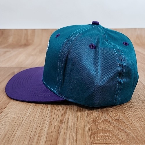 Charlotte Hornets NBA Adidas Snapback Hat Cap Hardwood Classics Teal Purple - Picture 10 of 16
