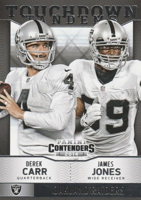 2014 PANINI CONTENDERS TOUCHDOWN TANDEMS CARR-JONES-RAIDERS-- ROOKIES #7