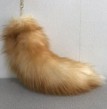 Wholesale 2/5/10pcs-16"-18" Real Fox Fur Tail Bag Charm Pendant Cosplay Toys