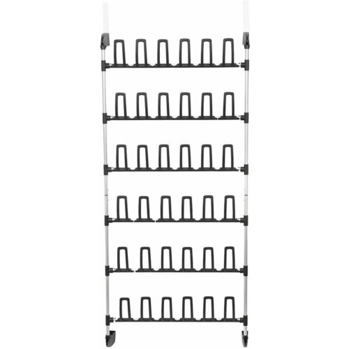Angela Over the Door Shoe Rack Portable Hanging Shelf 18 Pair Storage Organizer - Picture 3 of 9
