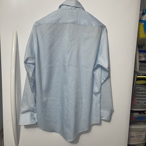 Sears Perma Prest Men's Shirt 16 32-33 Button Up Light Blue Retro Vintage - Picture 12 of 14
