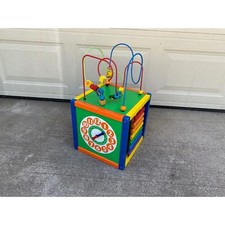 Activity Storage Cube Toddler Colorful Wooden Beadmaze Xylophone Racetrack Clock