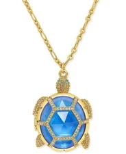 NWT Kate Spade NY Jeweled Paradise Found Turtle Locket Pendant Necklace LOT 2