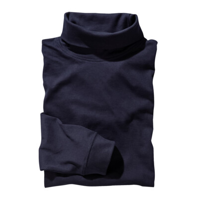 XXL Redfield Rollkragen-Langarmshirt dunkelblau 2XL-8XL 100% Baumwolle klassisch