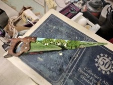 29" Painted Artist Sign Wood Saw Blade