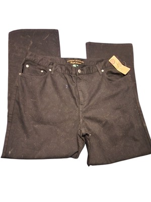 New POLO RALPH LAUREN  *BEADED* Black 100% COTTON BOYFRIEND Jeans 18