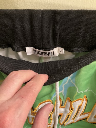 Sugarhill Sweatpants Women’s Size Medium Track Streetwear Zip Green Lightning - Afbeelding 7 van 16
