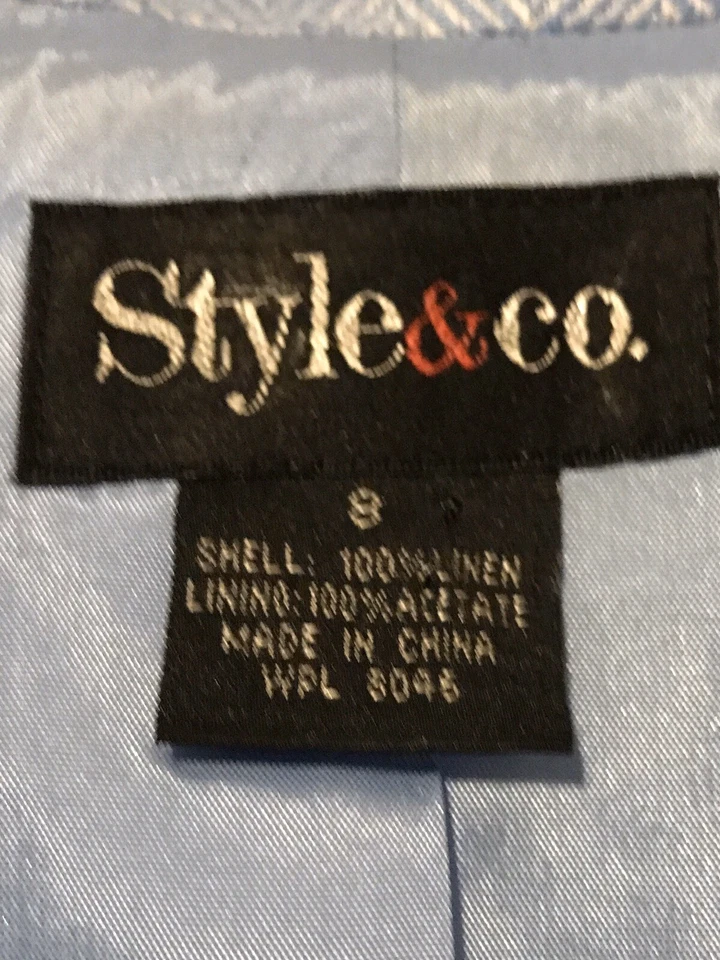 STYLE & CO. LIGHT BLUE LINEN JACKET SZ 8 NWT - Image 3 of 4