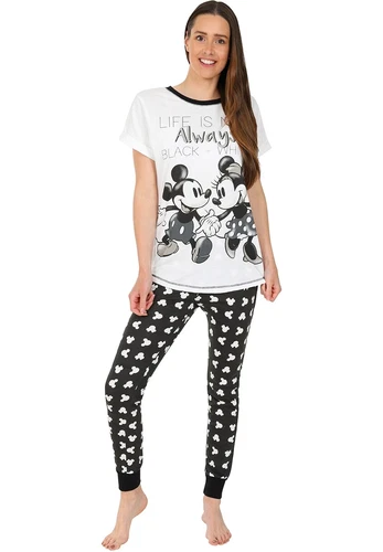 Disney Minnie and Mickey Mouse Life is Not always Long Ladies Pyjamas PJs
