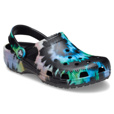 Croc Unisex Classic Tie-Dye Graphic Clogs Multi Black/Black  display picture 3