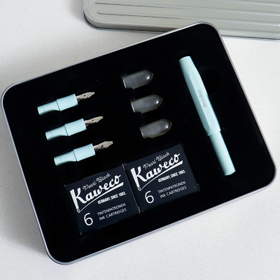 Kaweco Skyline Sport Mint Large Fountain Pen Calligraphy Set NEW BOX DAMAGED