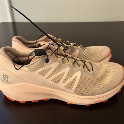 Size 8, Salomon Women s Sense Ride 4 Running Trail Shoes Sirocco/peachy Keen