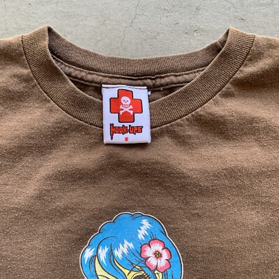 Vintage 90s 2000s Y2K Hook Ups Hula Girl Anime Shirt Skate