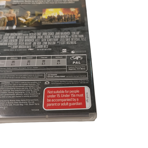 Con Air Extended Edt. DVD Action Crime Thriller Prison Plane Escape Ranger Cage - Picture 13 of 13