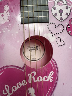 FIRST ACT DISCOVERY Pink Love Rock Designer Acoustic Guitar | eBay