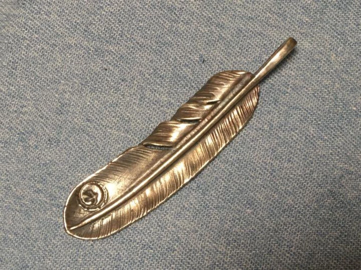Goro's Feather Old Extra Large Silver 18k Rose Gold Plated Left '98 Harajuku
