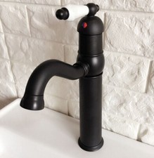 Black Oil Brass Kitchen Wet Bar Bathroom Vessel Sink Faucet Mixer Tap enf369