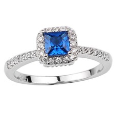 925 Sterling Silver Women's Wedding Ring 4.5mm Princess Cut CZ Jewelry