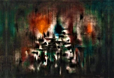 INDUSTRIAL NIGHT - NORMAN LEWIS - 1952 - REFRIGERATOR PHOTO MAGNET