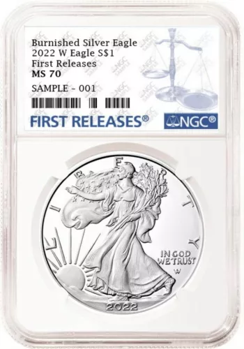 *2022 W BURNISHED SILVER EAGLE* GRADED BY NGC EARLY RELEASE WITH OGP $1