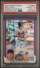 Brett Baty - 2023 Topps Chrome Auto Purple Refractor 074/250 RC PSA 10/10