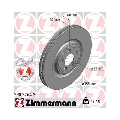 Zimmermann 290.2264.20 Bremsscheibe Vorderachse für Jaguar