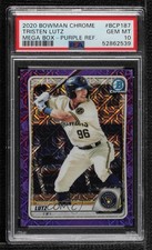 2020 Bowman Chrome Mega Box Purple Mojo Refractor /250 Tristen Lutz PSA 10 0i76