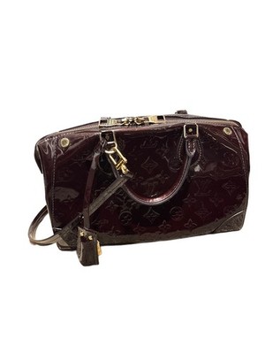 LOUIS VUITTON Monogram Vernis Santa Monica Shoulder Bag Griyacht LV Auth 137240