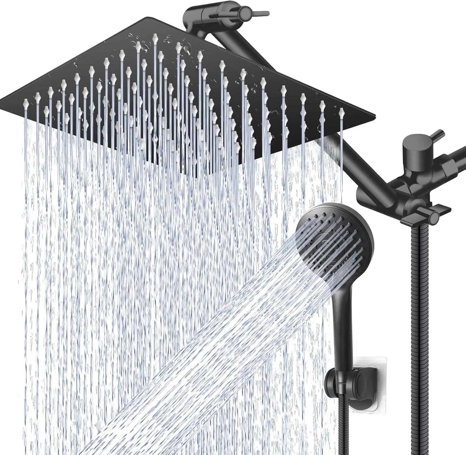 11 Inch High Low Pressure Rain Shower Head Adjustable Extension Arm