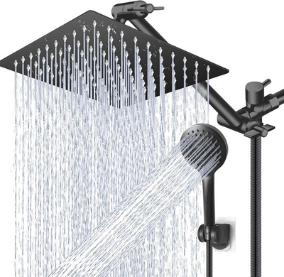 #ad 11 Inch High Low Pressure Rain Shower Head Adjustable Extension Arm $110.86