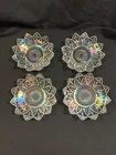 4 Vintage Clear Carnivel Glass 6 inch Berry Bowls VERY NICE