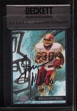 BAS 1996 Topps Gilt Edge Brian Mitchell #25 Seal of Authenticity Auto 3c7