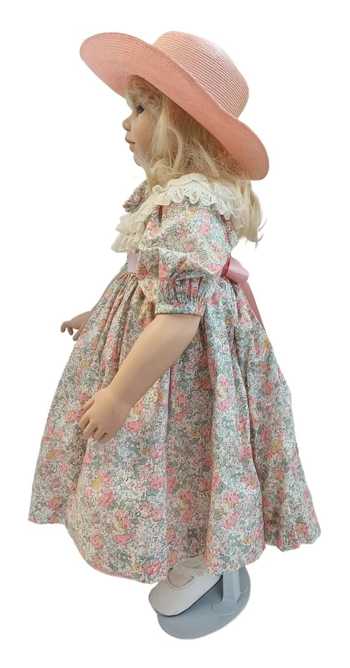 Muñeca Hildegard Gunzel Kimberly Alemana Ojos de Vidrio Pestañas Atadas a Mano Cabello Humano Foto 4 de 4