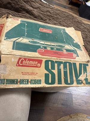 Poêle à Deux Brûleurs Camping Coleman Deluxe 413G499 - Vert, Gaz Propane, Occasion